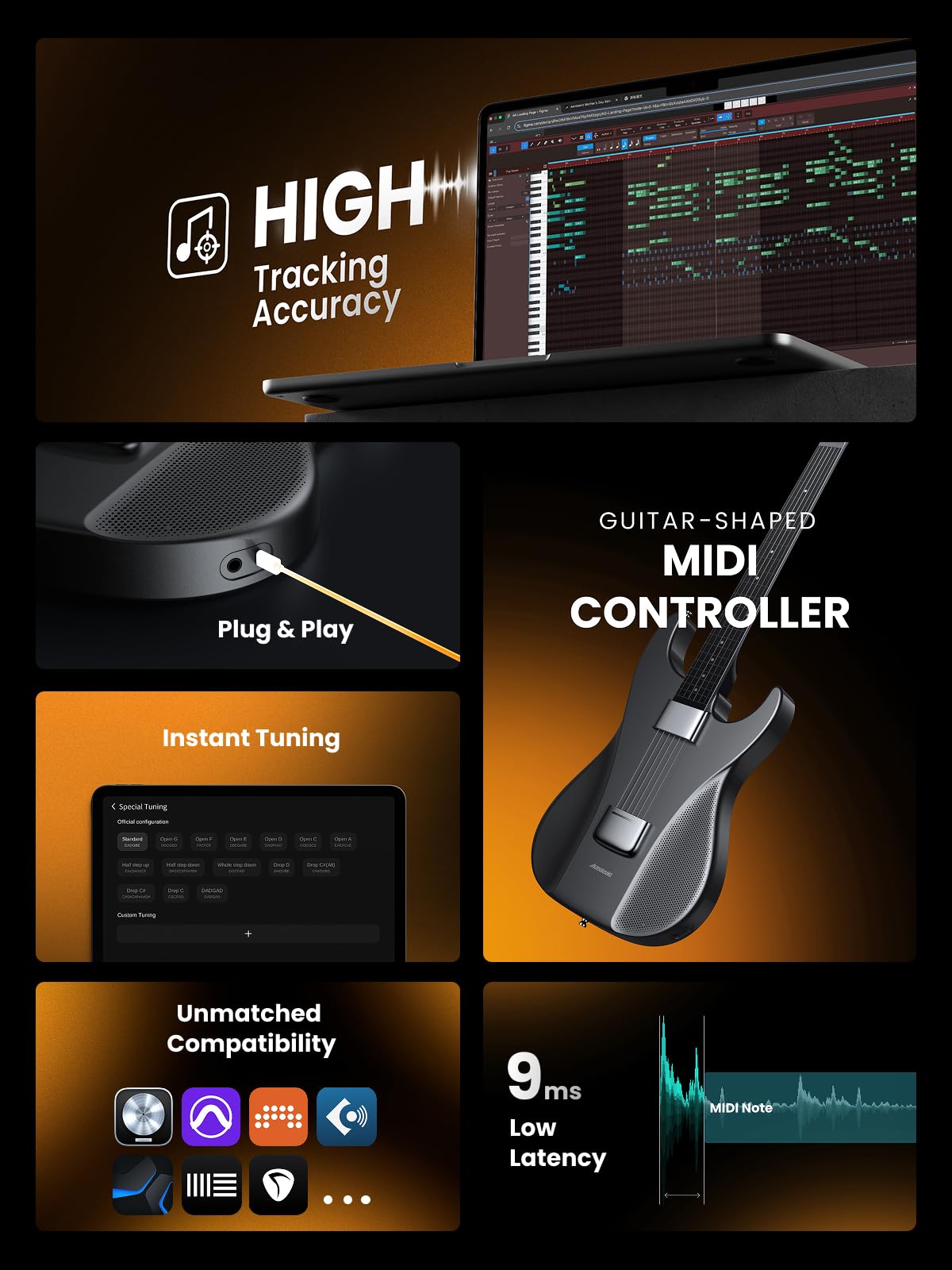 Amazon | AeroBand Guitar AeroBand MIDIギター、ギターシェイプMIDI